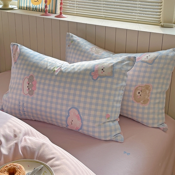 91家纺网 家纺一手货源 找家纺 麦伦家居 2025新款40s斜纹全棉纯棉跑量款卡通小清新四件套 甜蜜小狗