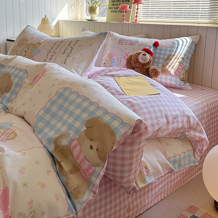 麦伦家居 2025新款40s斜纹全棉纯棉跑量款卡通小清新四件套 甜甜心事