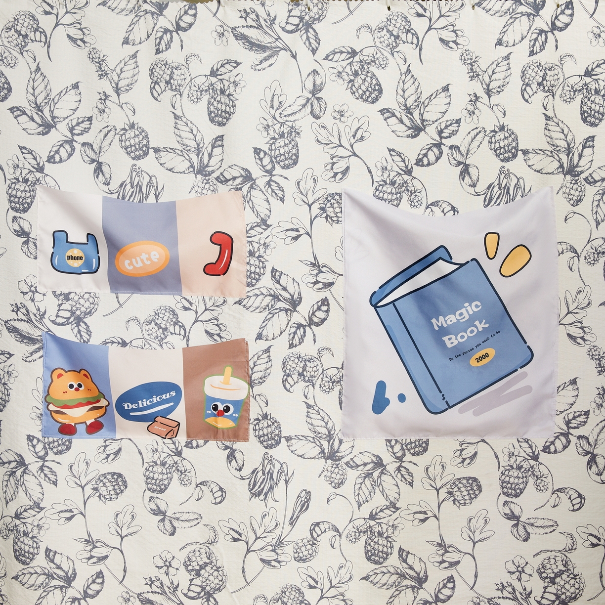 91家纺网 家纺一手货源 找家纺 夏彩 2025新款棉麻雪纺花边床帘强遮光印花铁艺支架学生蚊帐-88626 88626-花间语