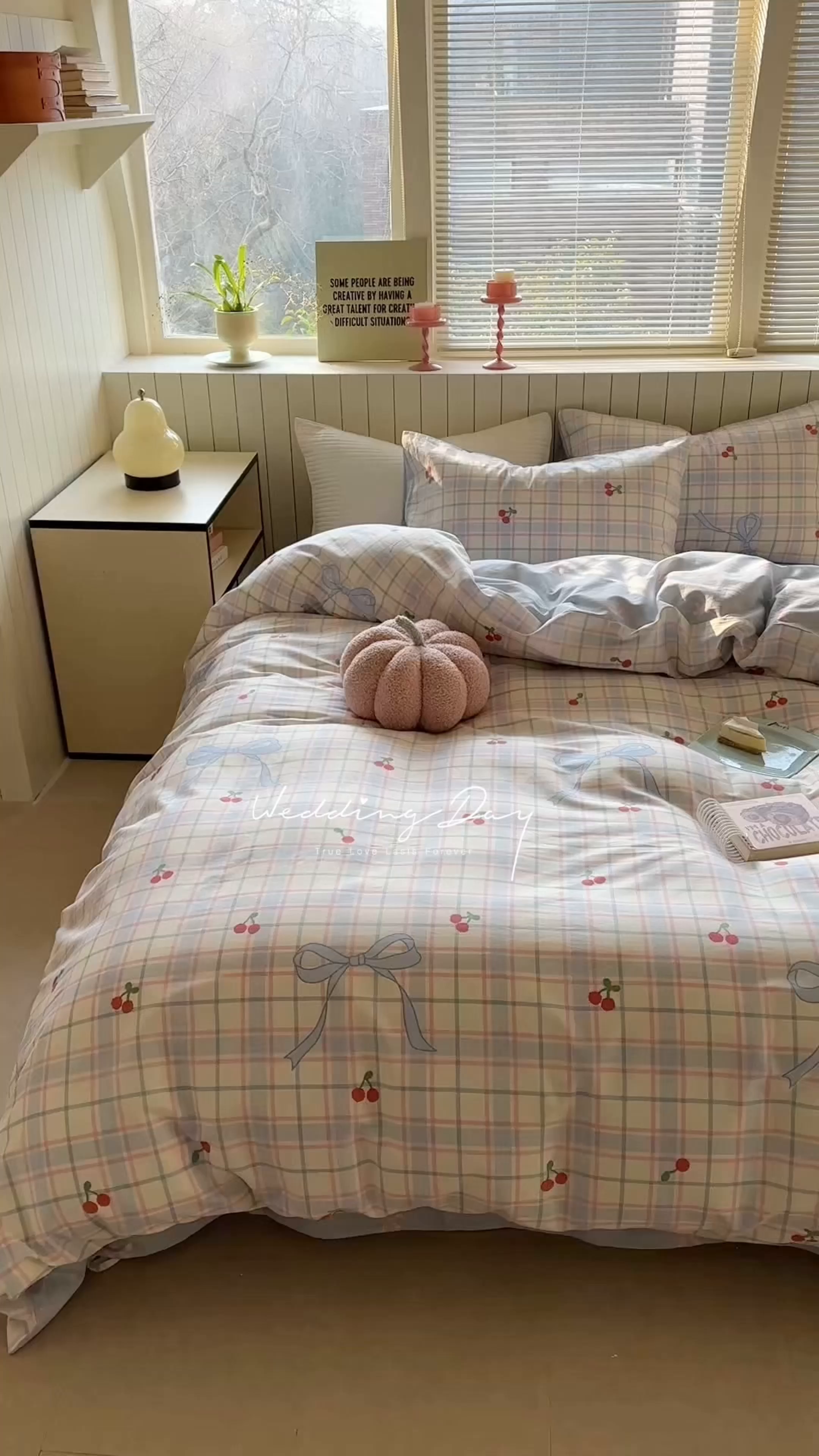 91家纺网 家纺一手货源 找家纺 麦伦家居 2025新款40s斜纹全棉纯棉跑量款卡通小清新四件套 樱桃乐园