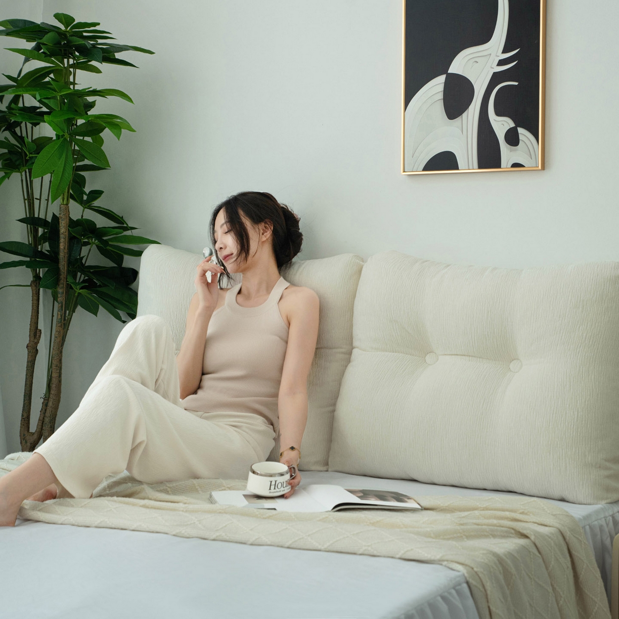 91家纺网 家纺一手货源 找家纺 （总）美达人 2025新款雪尼尔无床头魔术贴靠背