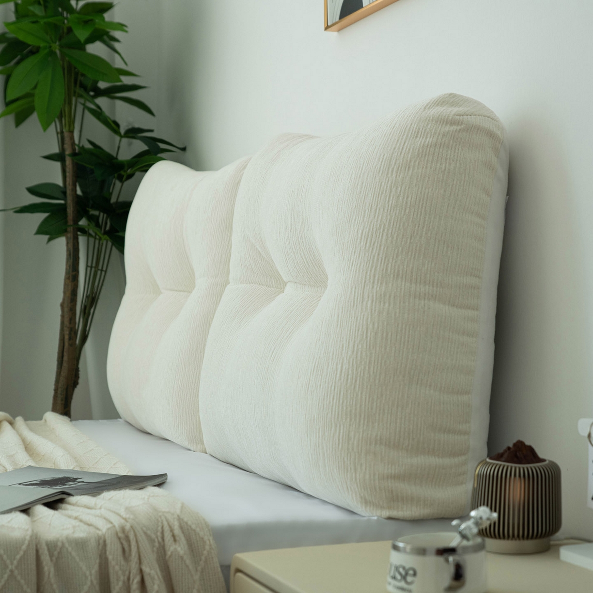 91家纺网 家纺一手货源 找家纺 （总）美达人 2025新款雪尼尔无床头魔术贴靠背