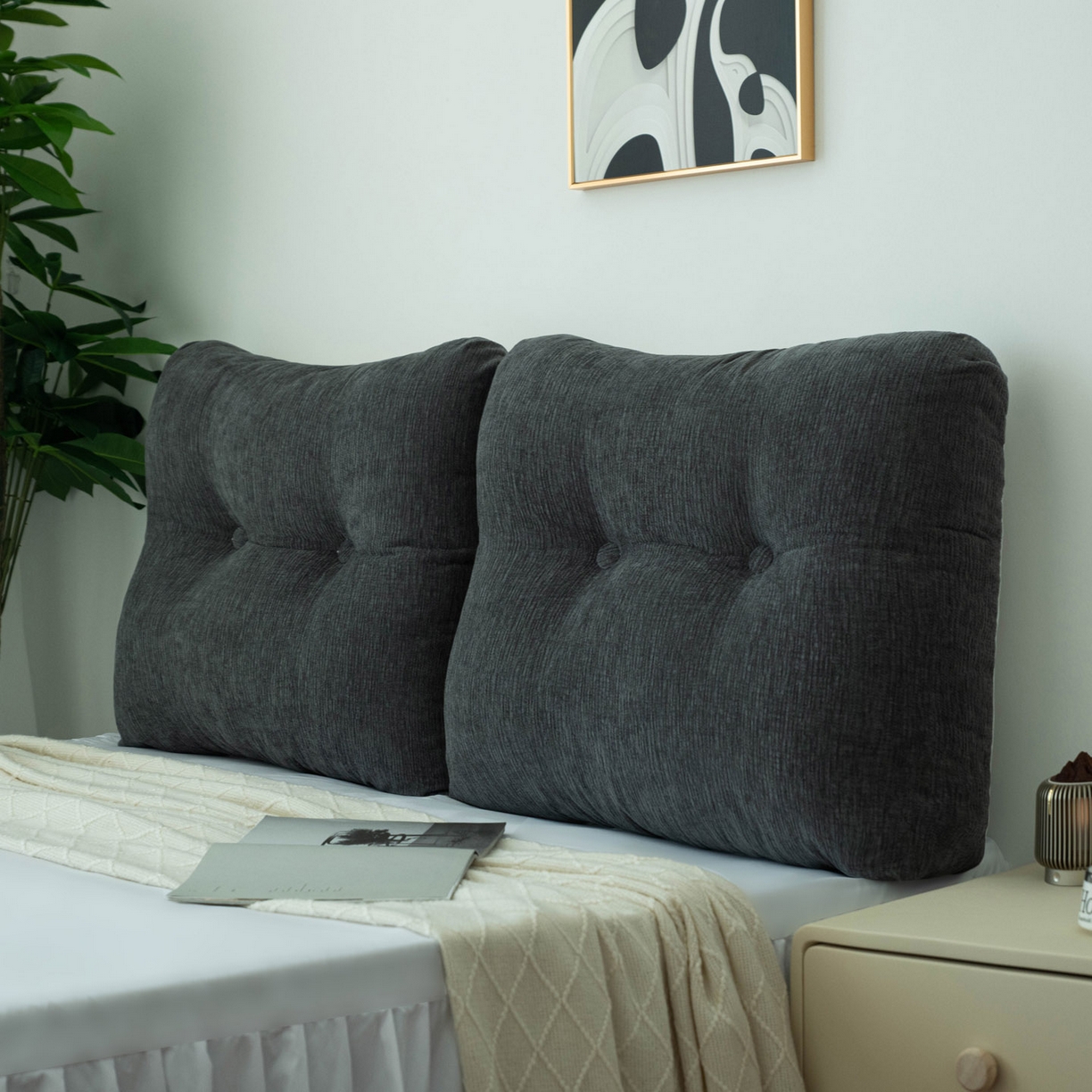 91家纺网 家纺一手货源 找家纺 （总）美达人 2025新款雪尼尔无床头魔术贴靠背