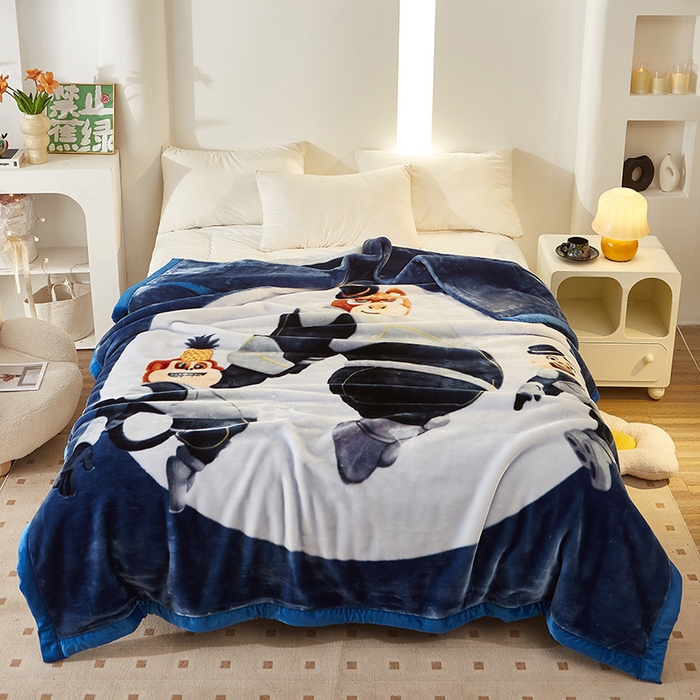 好艺佳毛毯 2025新款（升级版）拉舍尔毛毯学生毯宿舍婚庆加厚双层毯子绒毯盖毯不掉毛毛毯 升级版-熊熊出没