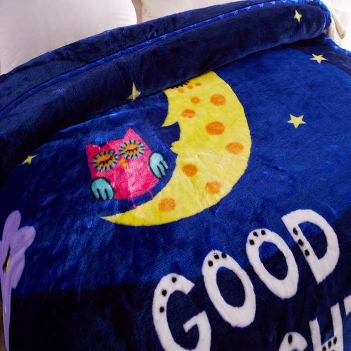 91家纺网 家纺一手货源 找家纺 好艺佳毛毯 2025新款（升级版）拉舍尔毛毯学生毯宿舍婚庆加厚双层毯子绒毯盖毯不掉毛毛毯 升级版-披星戴月