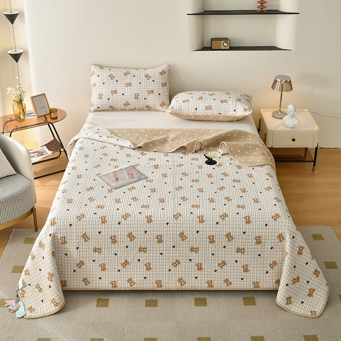 91家纺网 家纺一手货源 找家纺 （总）橙子家居 2024新款高温水洗双面全棉纯棉斜纹13372印花款单品床盖  单床盖