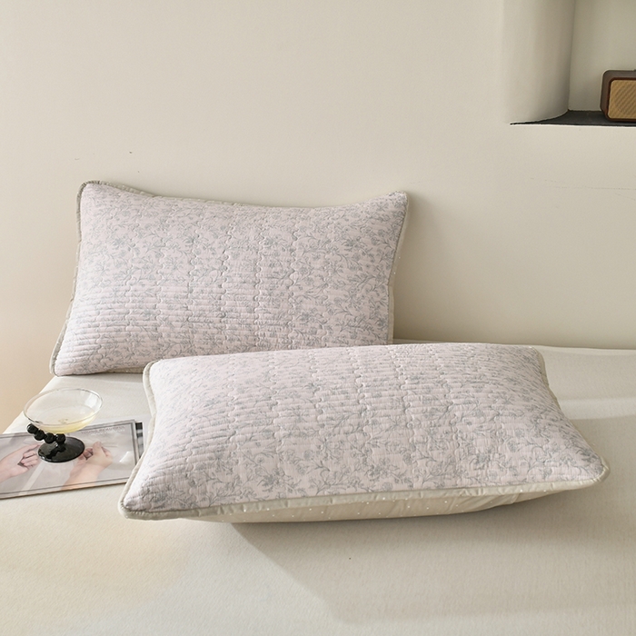 91家纺网 家纺一手货源 找家纺 橙子家居 2024新款高温水洗双面全棉纯棉斜纹13372印花款单品床盖  单床盖 雾里花-粉