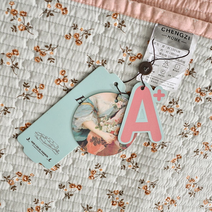 91家纺网 家纺一手货源 找家纺 橙子家居 2024新款高温水洗双面全棉纯棉斜纹13372印花款单品床盖  单床盖 沁花-绿