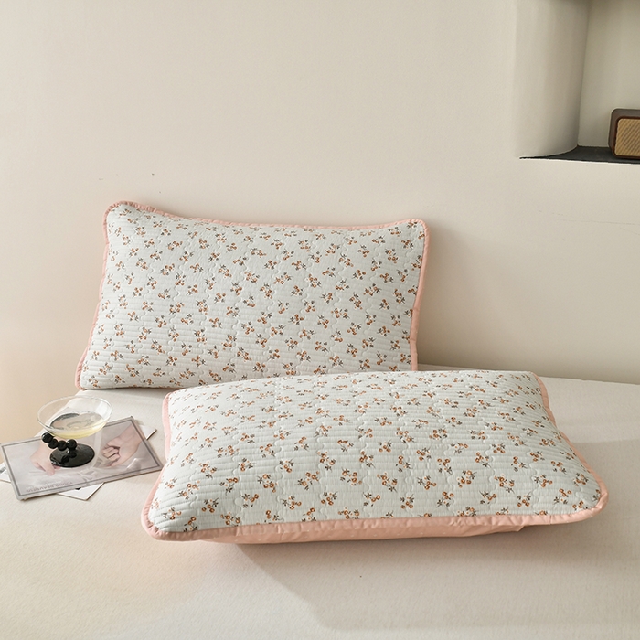 91家纺网 家纺一手货源 找家纺 橙子家居 2024新款高温水洗双面全棉纯棉斜纹13372印花款单品床盖  单床盖 沁花-绿