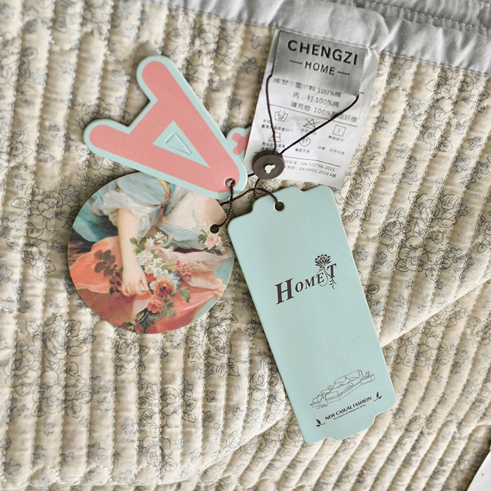 91家纺网 家纺一手货源 找家纺 橙子家居 2024新款高温水洗双面全棉纯棉斜纹13372印花款单品床盖  单床盖 赫本