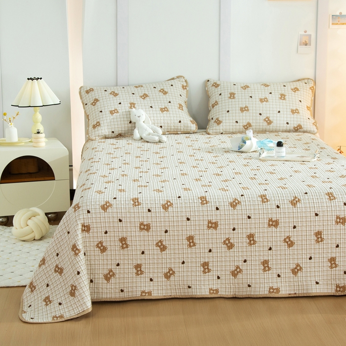 91家纺网 家纺一手货源 找家纺 （总）橙子家居 2024新款高温水洗双面全棉纯棉斜纹13372印花款单品床盖（风格二）