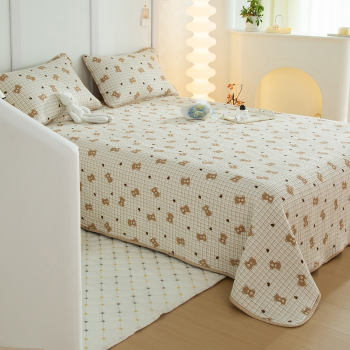 91家纺网 家纺一手货源 找家纺 （总）橙子家居 2024新款高温水洗双面全棉纯棉斜纹13372印花款单品床盖（风格二）