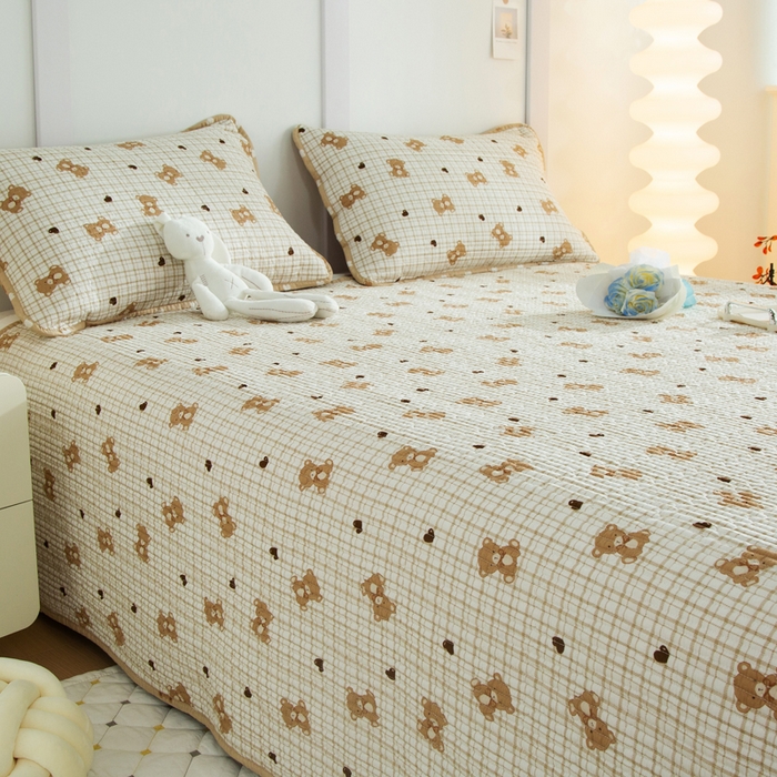 91家纺网 家纺一手货源 找家纺 （总）橙子家居 2024新款高温水洗双面全棉纯棉斜纹13372印花款单品床盖（风格二）