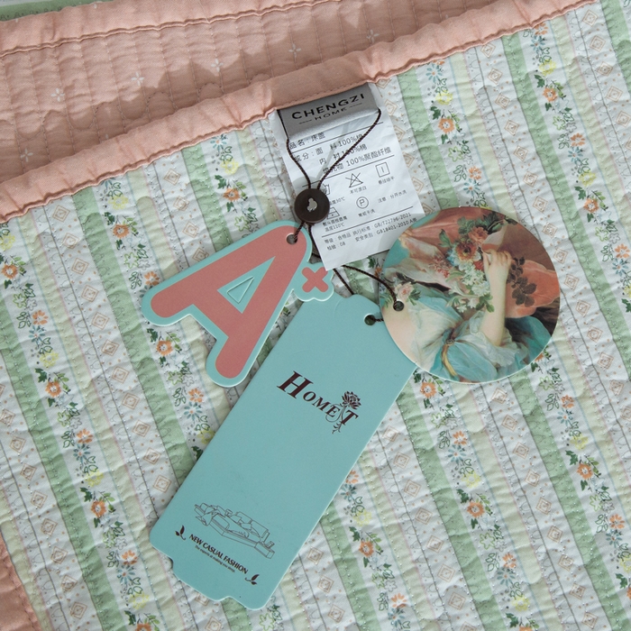 91家纺网 家纺一手货源 找家纺 橙子家居 2024新款高温水洗双面全棉纯棉斜纹13372印花款单品床盖（风格二） 雅清