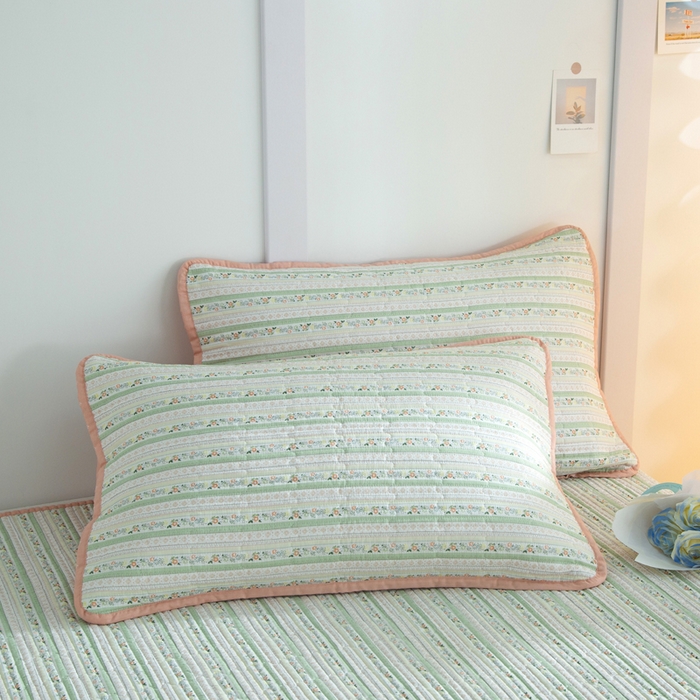 91家纺网 家纺一手货源 找家纺 橙子家居 2024新款高温水洗双面全棉纯棉斜纹13372印花款单品床盖（风格二） 雅清