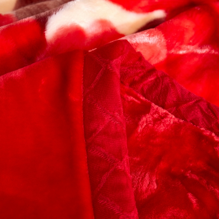 91家纺网 家纺一手货源 找家纺 好艺佳毛毯 2025新款（升级版）拉舍尔毛毯学生毯宿舍婚庆加厚双层毯子绒毯盖毯不掉毛毛毯 升级版-闭月羞花-大红