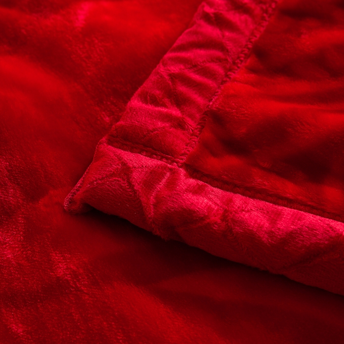 91家纺网 家纺一手货源 找家纺 好艺佳毛毯 2025新款（升级版）拉舍尔毛毯学生毯宿舍婚庆加厚双层毯子绒毯盖毯不掉毛毛毯 升级版-娇艳玫瑰