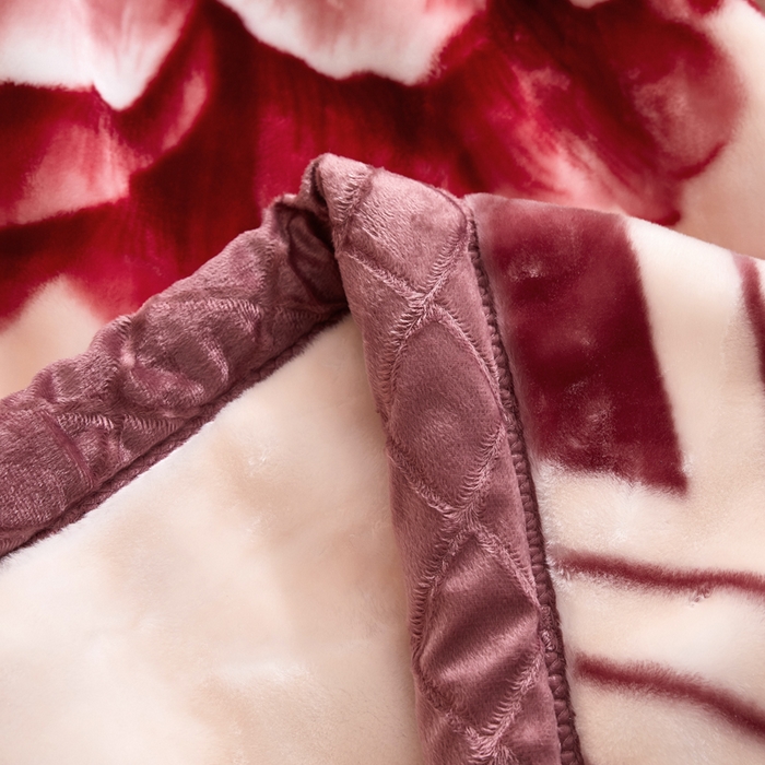 91家纺网 家纺一手货源 找家纺 好艺佳毛毯 2025新款（升级版）拉舍尔毛毯学生毯宿舍婚庆加厚双层毯子绒毯盖毯不掉毛毛毯 升级版-如花似锦