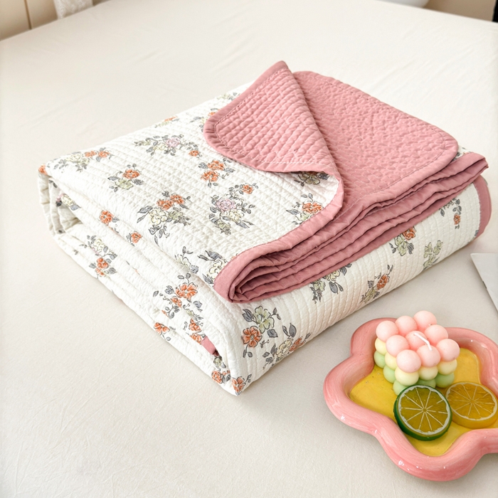 91家纺网 家纺一手货源 找家纺 （总）橙子家居 2024新款A类木棉印花夹层新疆棉花四季款床盖三件套