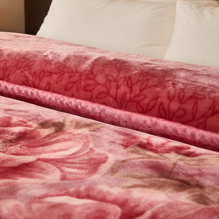 91家纺网 家纺一手货源 找家纺 好艺佳毛毯 2025新款（升级版）拉舍尔毛毯学生毯宿舍婚庆加厚双层毯子绒毯盖毯不掉毛毛毯 升级版-姹紫嫣红