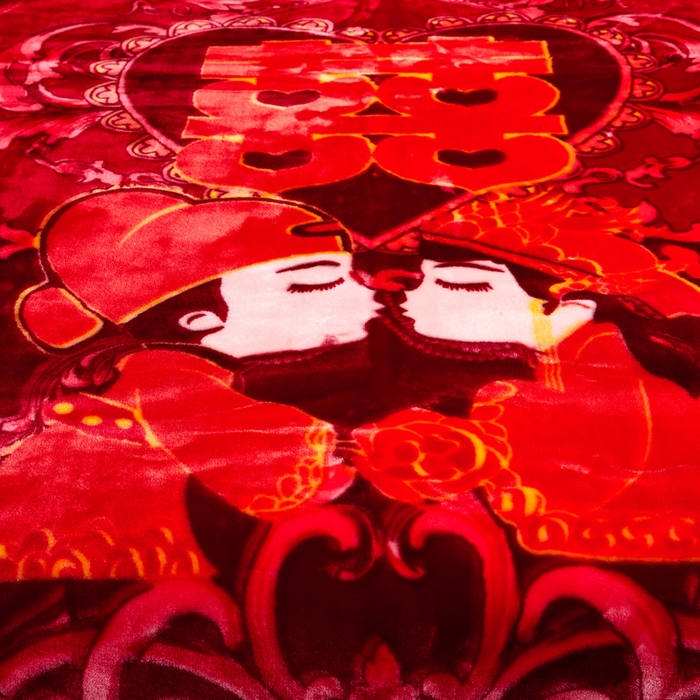 91家纺网 家纺一手货源 找家纺 好艺佳毛毯 2025新款（升级版）拉舍尔毛毯学生毯宿舍婚庆加厚双层毯子绒毯盖毯不掉毛毛毯 升级版-郎才女貌