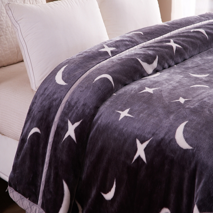 91家纺网 家纺一手货源 找家纺 好艺佳毛毯 2025新款（升级版）拉舍尔毛毯学生毯宿舍婚庆加厚双层毯子绒毯盖毯不掉毛毛毯 升级版-星月传奇