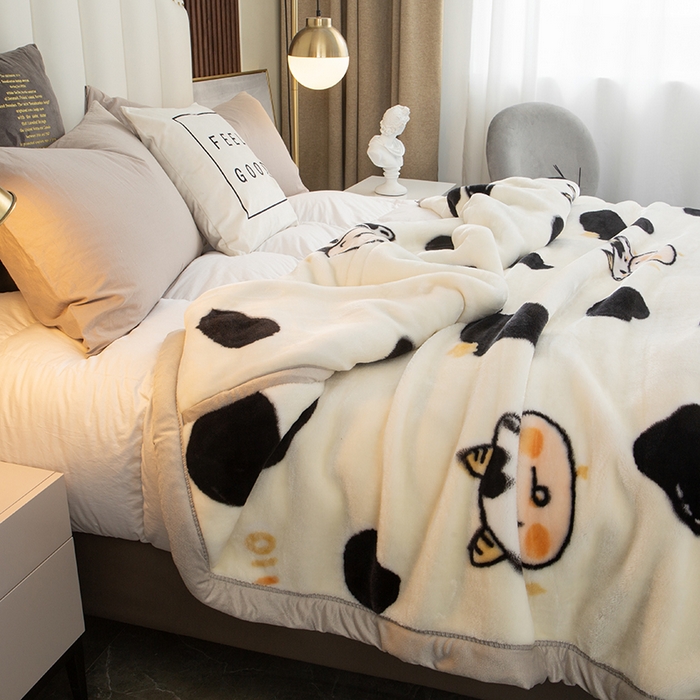 91家纺网 家纺一手货源 找家纺 好艺佳毛毯 2025新款（升级版）拉舍尔毛毯学生毯宿舍婚庆加厚双层毯子绒毯盖毯不掉毛毛毯 升级版-小萌牛