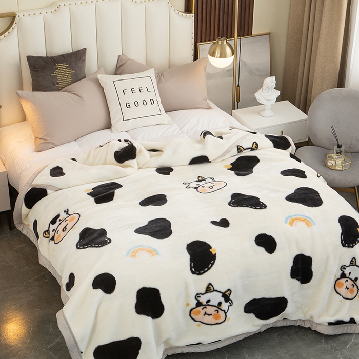 91家纺网 家纺一手货源 找家纺 好艺佳毛毯 2025新款（升级版）拉舍尔毛毯学生毯宿舍婚庆加厚双层毯子绒毯盖毯不掉毛毛毯 升级版-小萌牛