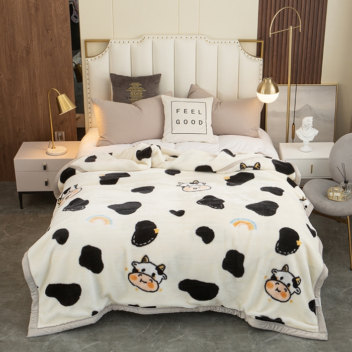 91家纺网 家纺一手货源 找家纺 好艺佳毛毯 2025新款（升级版）拉舍尔毛毯学生毯宿舍婚庆加厚双层毯子绒毯盖毯不掉毛毛毯 升级版-小萌牛