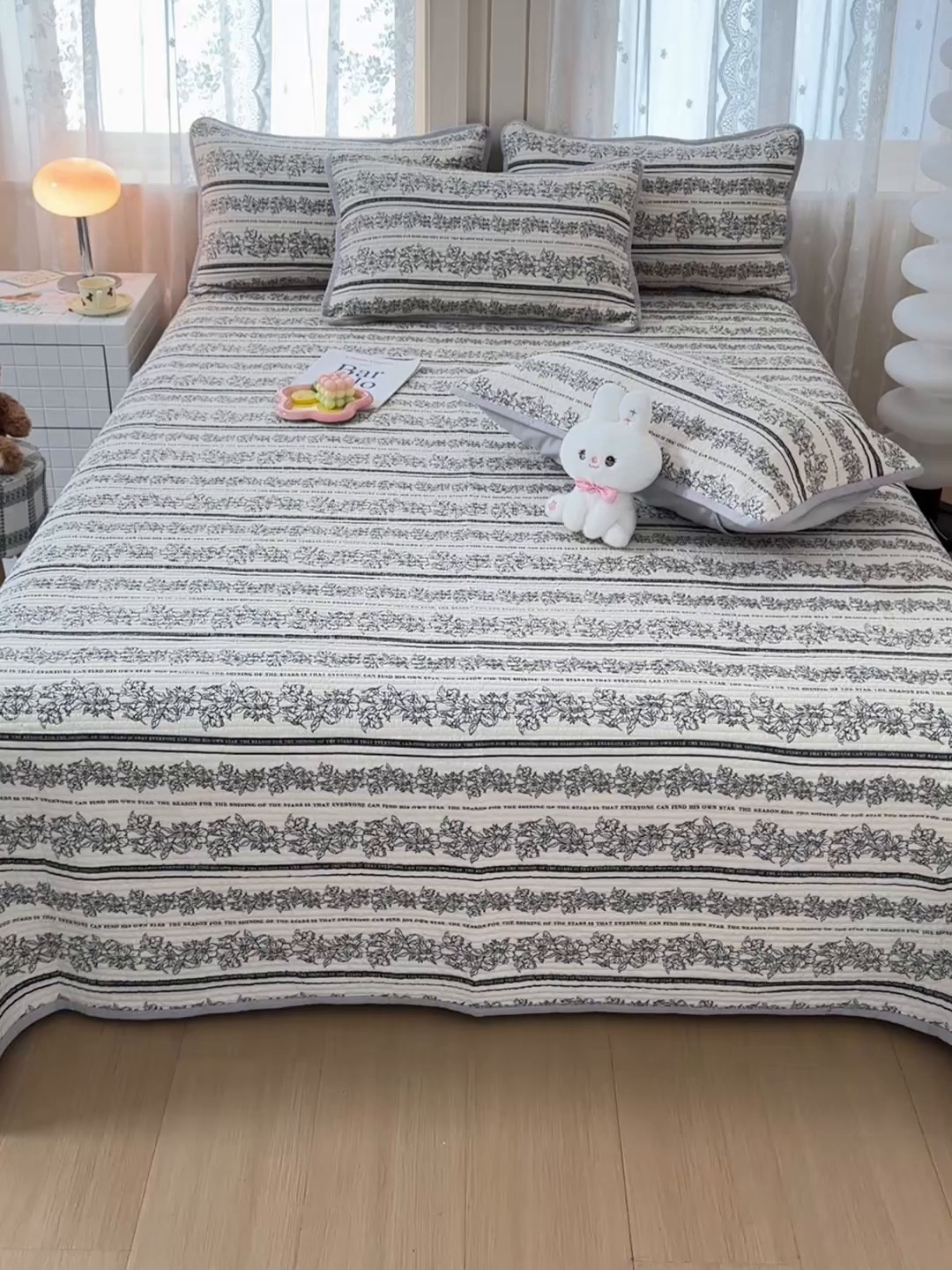 91家纺网 家纺一手货源 找家纺 橙子家居 2024新款A类木棉印花夹层新疆棉花四季款床盖三件套 西西里