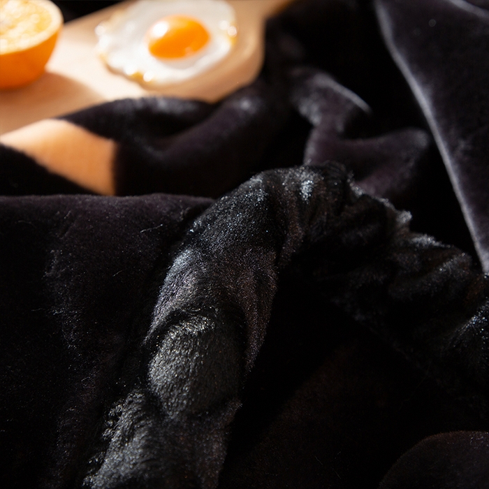 91家纺网 家纺一手货源 找家纺 好艺佳毛毯 2025新款（升级版）拉舍尔毛毯学生毯宿舍婚庆加厚双层毯子绒毯盖毯不掉毛毛毯 升级版-黑LOV