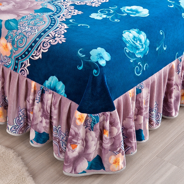 91家纺网 家纺一手货源 找家纺 缘莉娜家纺2025新款花色高克重加厚牛奶绒金貂绒被套单件如花似锦