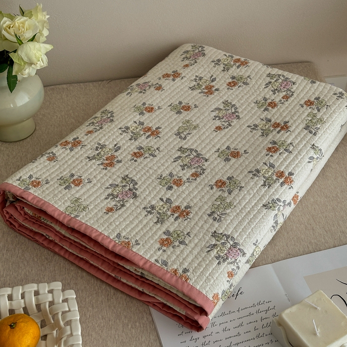 91家纺网 家纺一手货源 找家纺 （总）橙子家居 2024新款A类高温砂洗木棉印花床盖三件套夹层新疆棉花四季款-实拍图