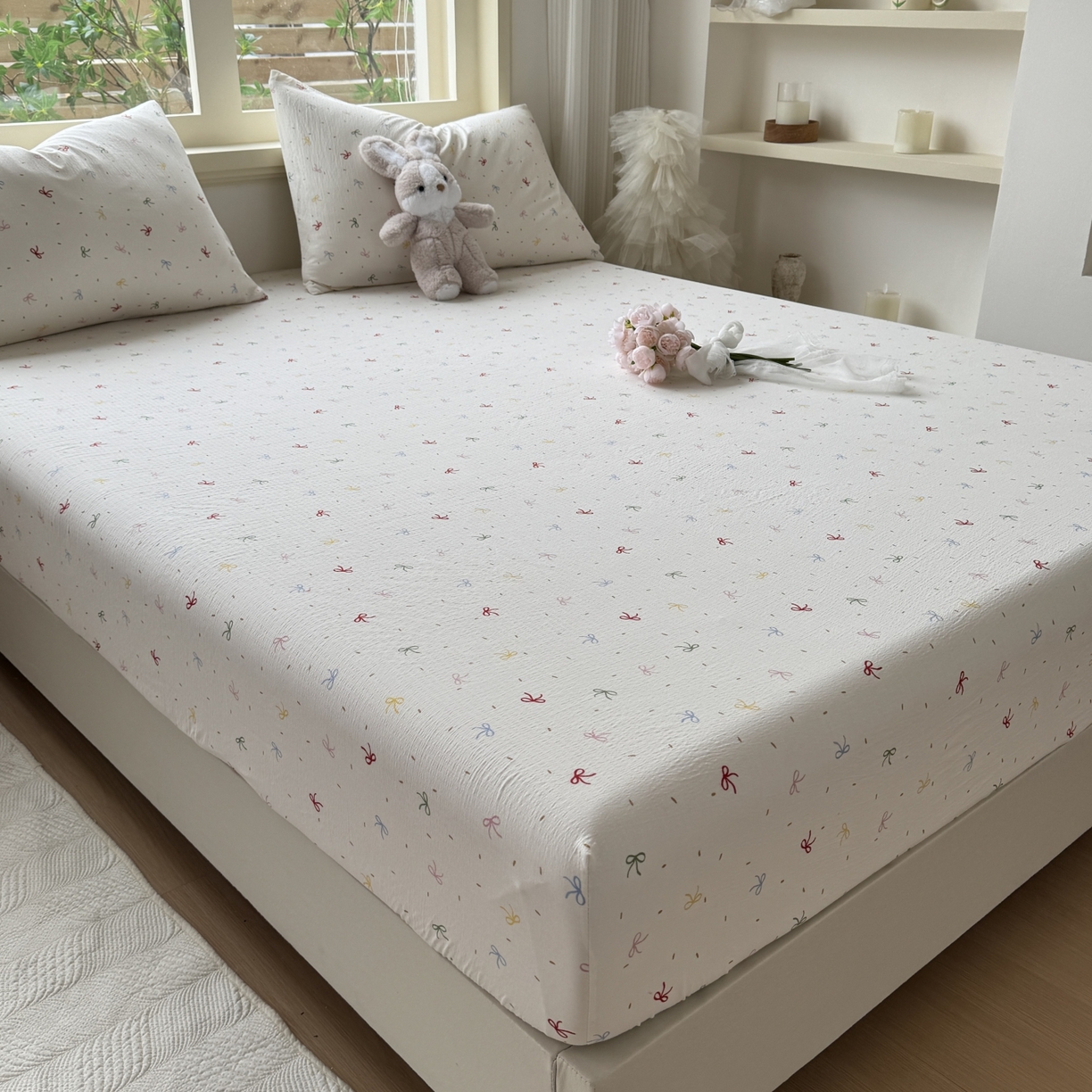 91家纺网 家纺一手货源 找家纺 （总）叠派家纺 2025新款A类双层纱提花单品系列-单床笠