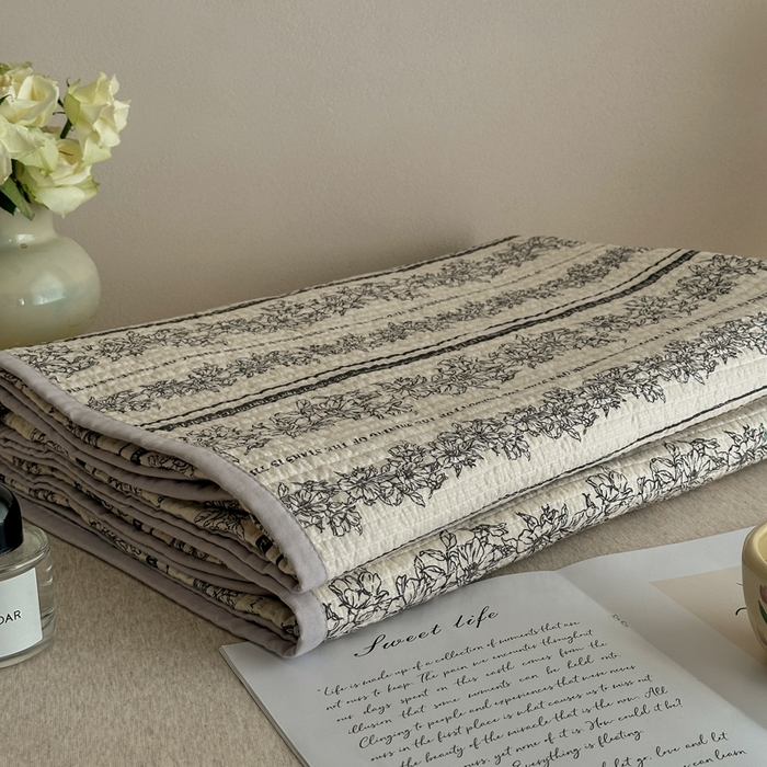 91家纺网 家纺一手货源 找家纺 橙子家居 2024新款A类高温砂洗木棉印花床盖三件套夹层新疆棉花四季款-实拍图 西西里