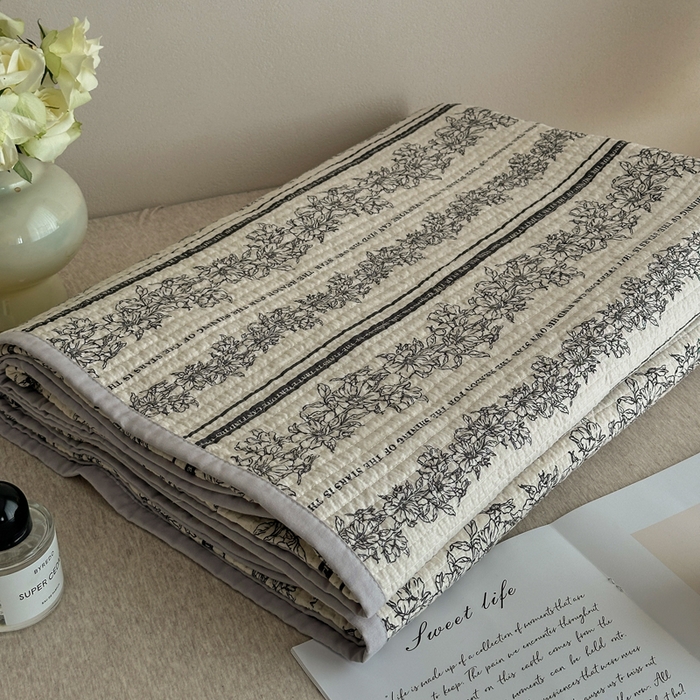 91家纺网 家纺一手货源 找家纺 橙子家居 2024新款A类高温砂洗木棉印花床盖三件套夹层新疆棉花四季款-实拍图 西西里