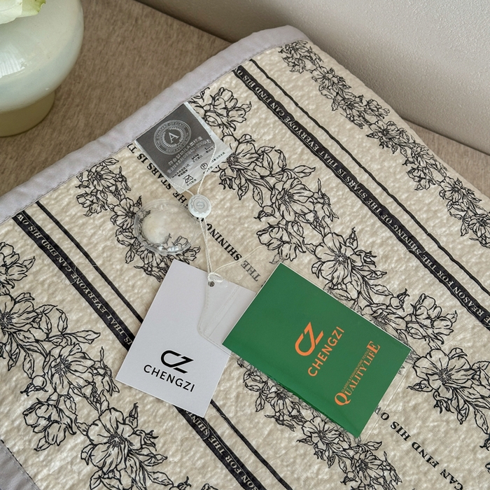 91家纺网 家纺一手货源 找家纺 橙子家居 2024新款A类高温砂洗木棉印花床盖三件套夹层新疆棉花四季款-实拍图 西西里