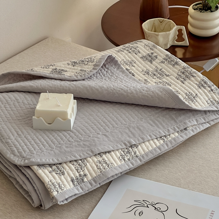 橙子家居 2024新款A类高温砂洗木棉印花床盖三件套夹层新疆棉花四季款-实拍图 锦上添花