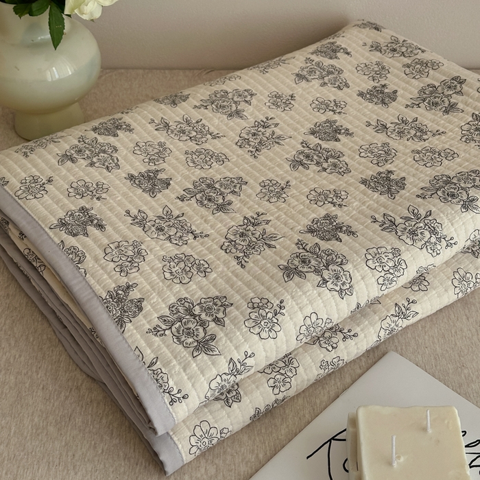 91家纺网 家纺一手货源 找家纺 橙子家居 2024新款A类高温砂洗木棉印花床盖三件套夹层新疆棉花四季款-实拍图 锦上添花