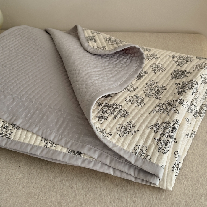 91家纺网 家纺一手货源 找家纺 橙子家居 2024新款A类高温砂洗木棉印花床盖三件套夹层新疆棉花四季款-实拍图 锦上添花