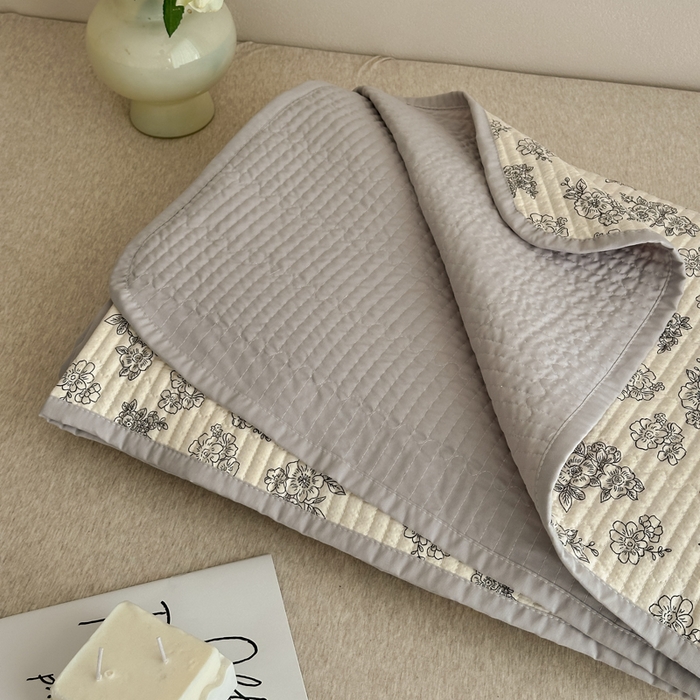 91家纺网 家纺一手货源 找家纺 橙子家居 2024新款A类高温砂洗木棉印花床盖三件套夹层新疆棉花四季款-实拍图 锦上添花