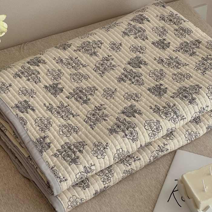 91家纺网 家纺一手货源 找家纺 橙子家居 2024新款A类高温砂洗木棉印花床盖三件套夹层新疆棉花四季款-实拍图 锦上添花