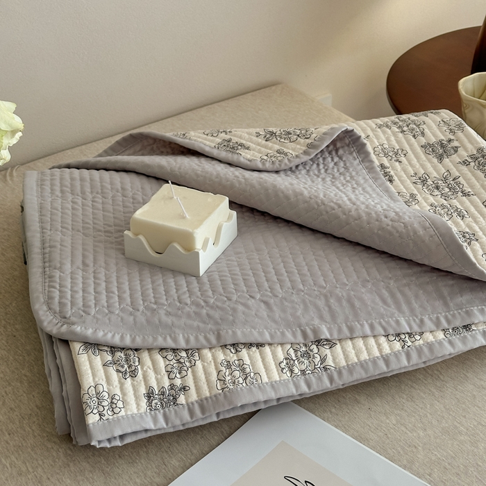 91家纺网 家纺一手货源 找家纺 橙子家居 2024新款A类高温砂洗木棉印花床盖三件套夹层新疆棉花四季款-实拍图 锦上添花