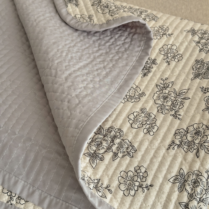 91家纺网 家纺一手货源 找家纺 橙子家居 2024新款A类高温砂洗木棉印花床盖三件套夹层新疆棉花四季款-实拍图 锦上添花