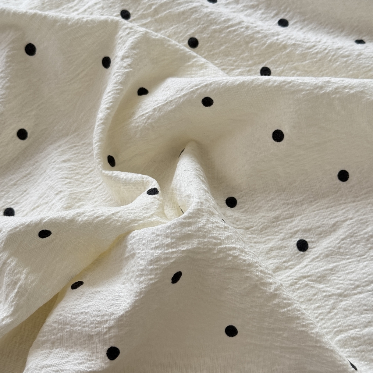 91家纺网 家纺一手货源 找家纺 叠派家纺 2025新款A类双层纱提花单品系列-单床笠 圆点