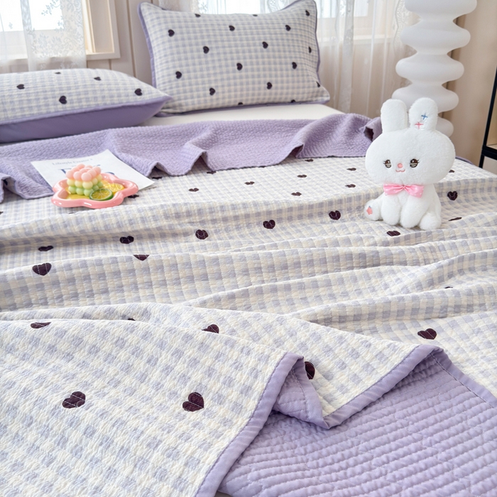 91家纺网 家纺一手货源 找家纺 （总）橙子家居 2024新款A类木棉印花床盖三件套四季款夹层新疆棉花