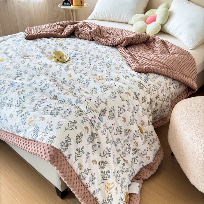 91家纺网 家纺一手货源 找家纺 橙子家居 2024新款【跑量款】A类母婴安抚豆豆被 被子被芯 豆豆被-薰衣草