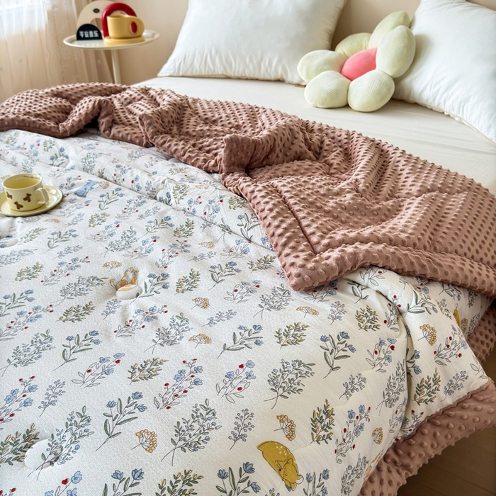 91家纺网 家纺一手货源 找家纺 橙子家居 2024新款【跑量款】A类母婴安抚豆豆被 被子被芯 豆豆被-薰衣草