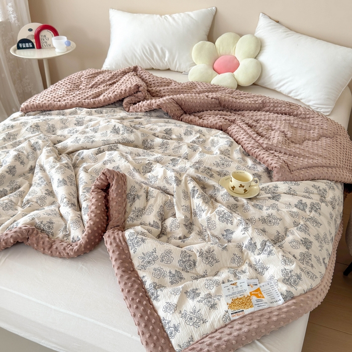 91家纺网 家纺一手货源 找家纺 橙子家居 2024新款【跑量款】A类母婴安抚豆豆被 被子被芯 豆豆被-锦上添花