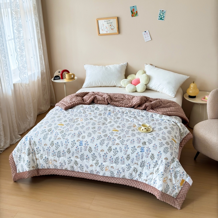 91家纺网 家纺一手货源 找家纺 橙子家居 2024新款【跑量款】A类母婴安抚豆豆被 被子被芯 豆豆被-薰衣草